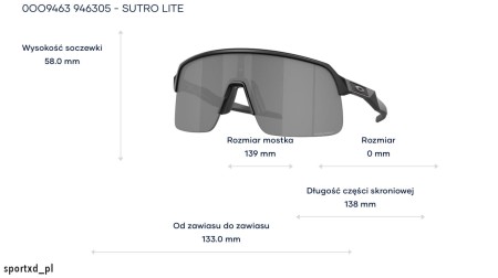 Okulary Oakley Sutro Lite Matte Black Prizm Black - OO9463-05