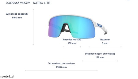 Okulary Oakley Sutro Lite Matte White Prizm Sapphire - 0094631939
