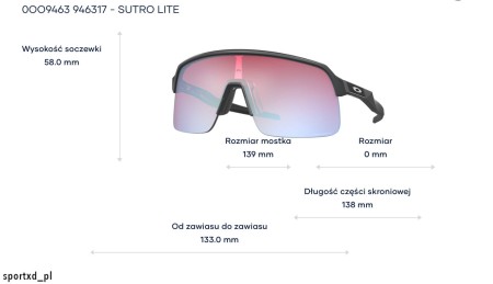 Okulary Oakley Sutro Lite Matte Carbon Prizm Snow Sapphire - OO9463-17