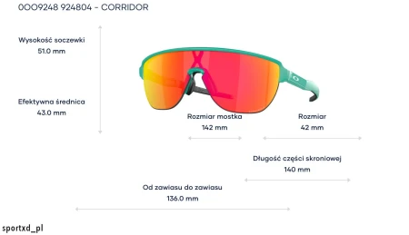 Okulary Oakley Corridor Matte Celeste  Prizm Ruby