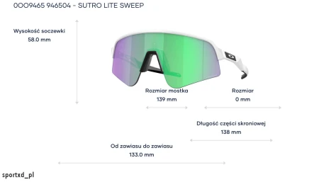 Okulary Oakley Sutro Lite Sweep Matte White Prizm Road Jade  946504
