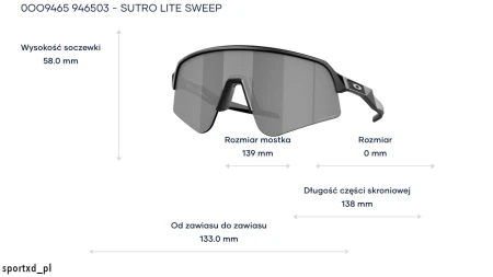 Okulary Oakley Sutro Lite Sweep Matte Black Prizm Black - OO9465-03