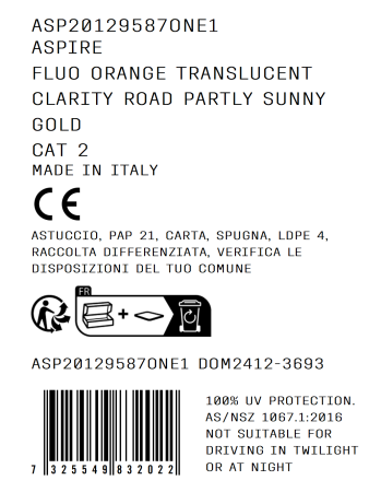 OKULARY  POC ASPIRE FLUORESCENT ORANGE - Clarity Road Partly Sunny Gold