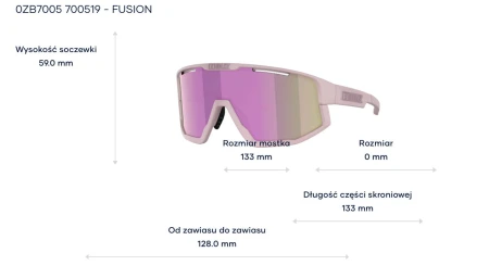 Okulary Bliz Fusion - Matte Pink /  Brown Mirror Pink