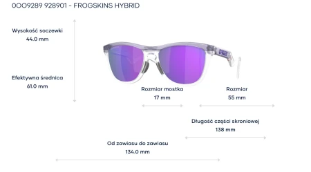 Okulary Oakley  Frogskins  Hybrid - Matte Trans LILAC/CLEAR    Prizm Violet - 928901