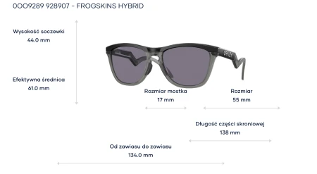Okulary Oakley  Frogskins  Hybrid - Matte Black   Prizm Grey - 928907