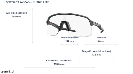 Okulary Oakley Sutro Lite Matte Carbon - Clear to Black Photochromic OO9463-45