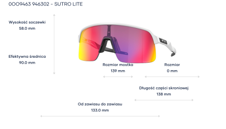 Okulary Oakley Sutro Lite Matte White Prizm Road - OO94630239