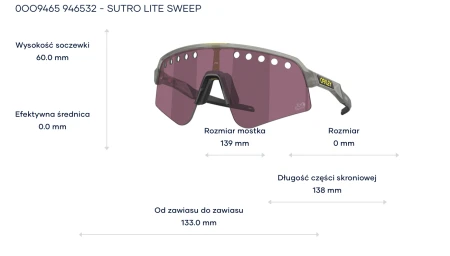 Okulary Oakley Sutro Lite Sweep TDF  Prizm Road Black - 946532