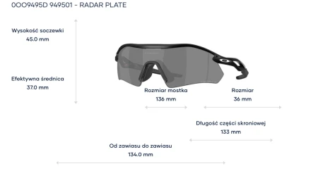 Okulary Oakley  Radar  PLATE  - Prizm Black Polarized  -949501