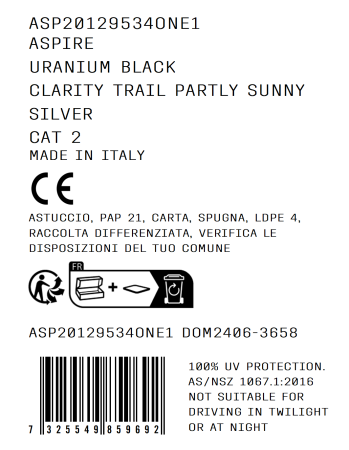 OKULARY  POC ASPIRE  URANIUM BLACK - CLARITY Trail /PARTLY SUNNY SILVER