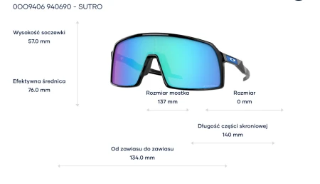 Okulary Oakley Sutro Polished Black  Prizm Sapphire - OO9406-90